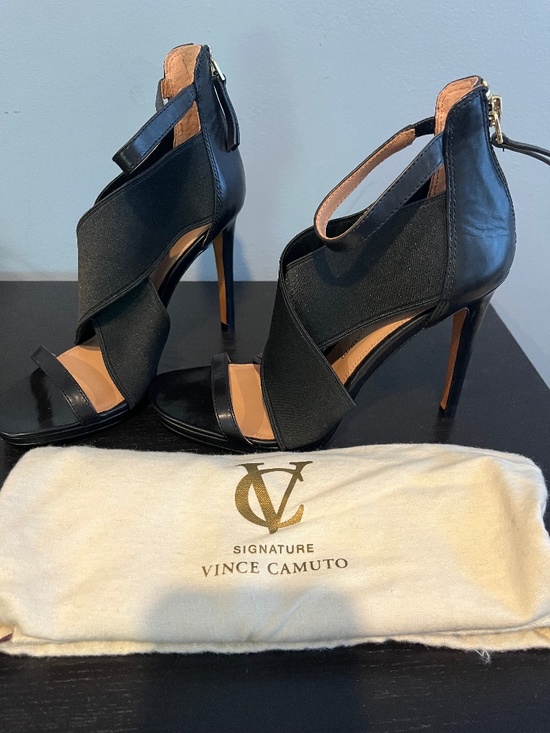 Vince Camuto Shoes - NEW Vince Camuto Signature Black Strappy Heels Size 6.5/36.5